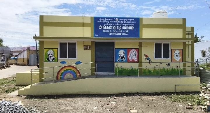 மானாமதுரையில் 5 மாதங்களாக திறக்கப்படாத புதிய அங்கன்வாடி கட்டிடம்